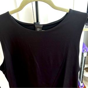Tahari brand black, sleeveless knit top